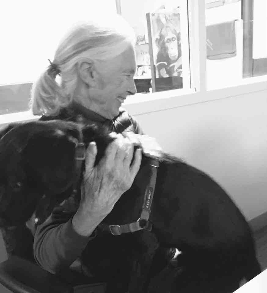 Jane Goodall and dog